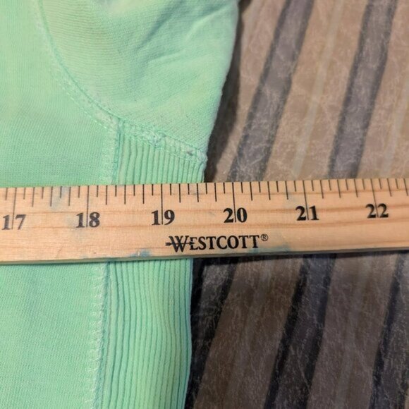 Y2K USVintage Fleece Hoodie Full zip Mint Sweater with Pockets Long Sleeve - Picture 3 of 7